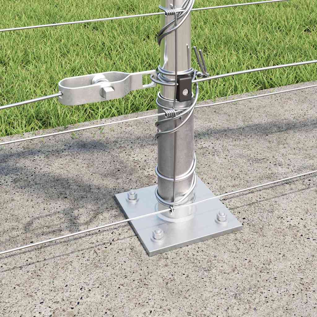 Geschweißter Drahtzaun mit Betonfundament 25 x 1,2 m Silber