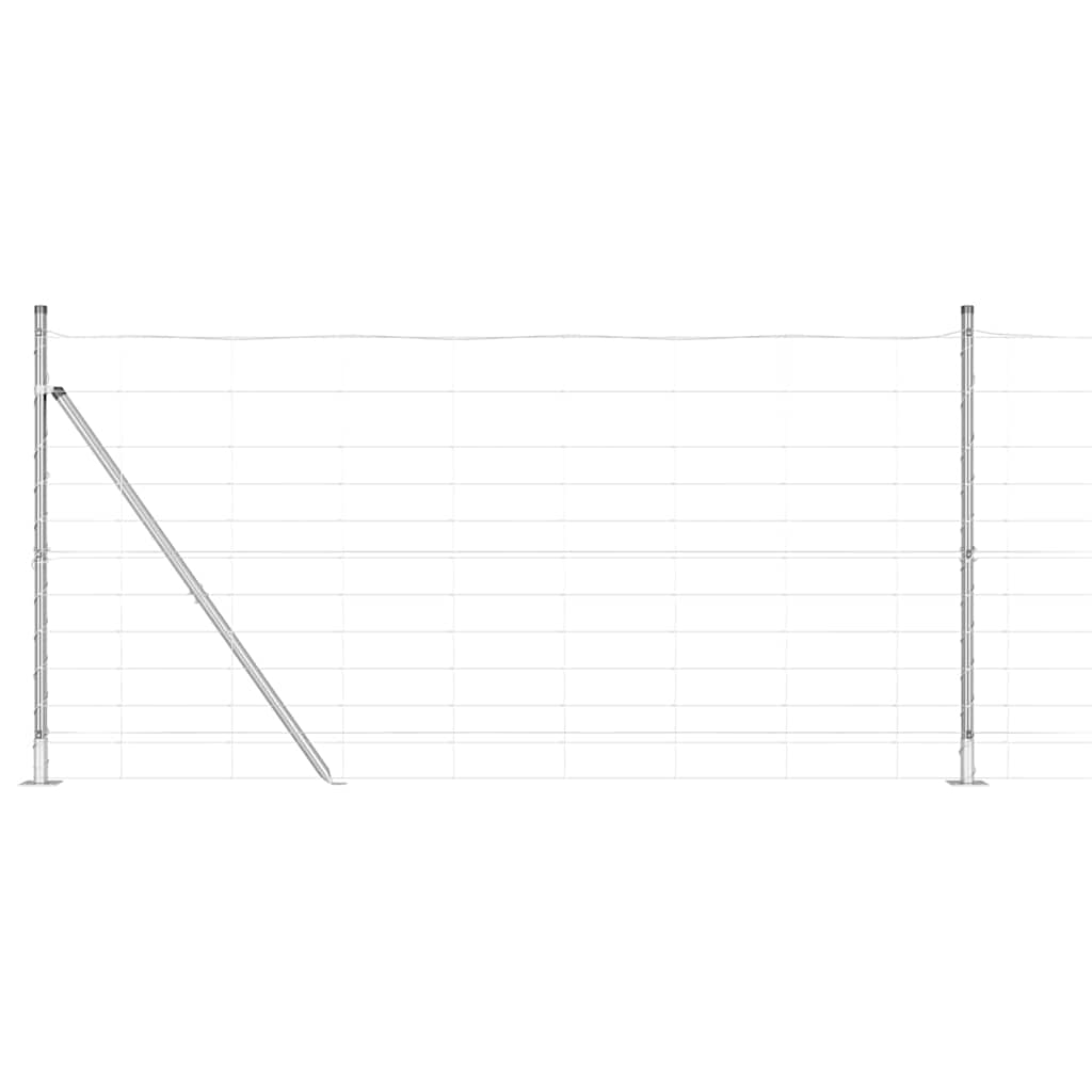 Geschweißter Drahtzaun mit Betonfundament 25 x 1,2 m Silber