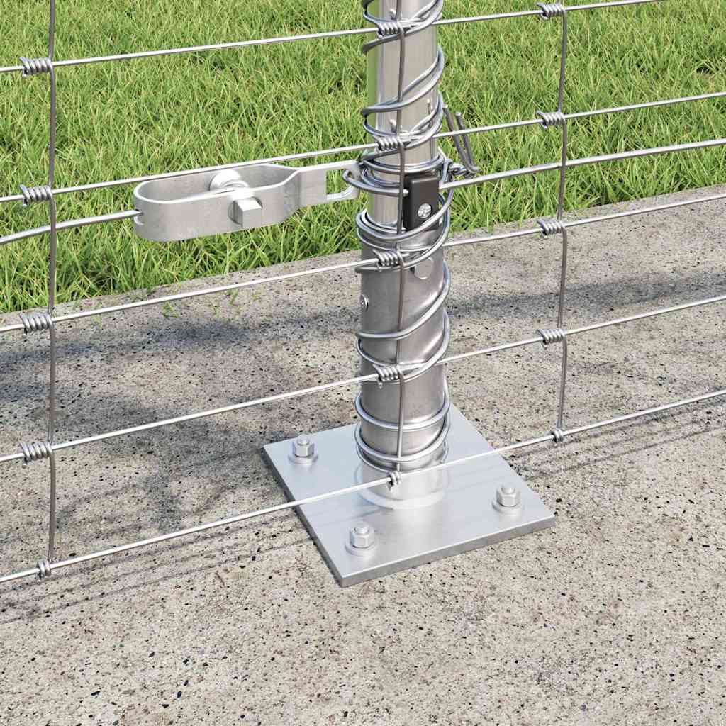 Geschweißter Drahtzaun mit Betonfundament 25 x 1,2 m Silber