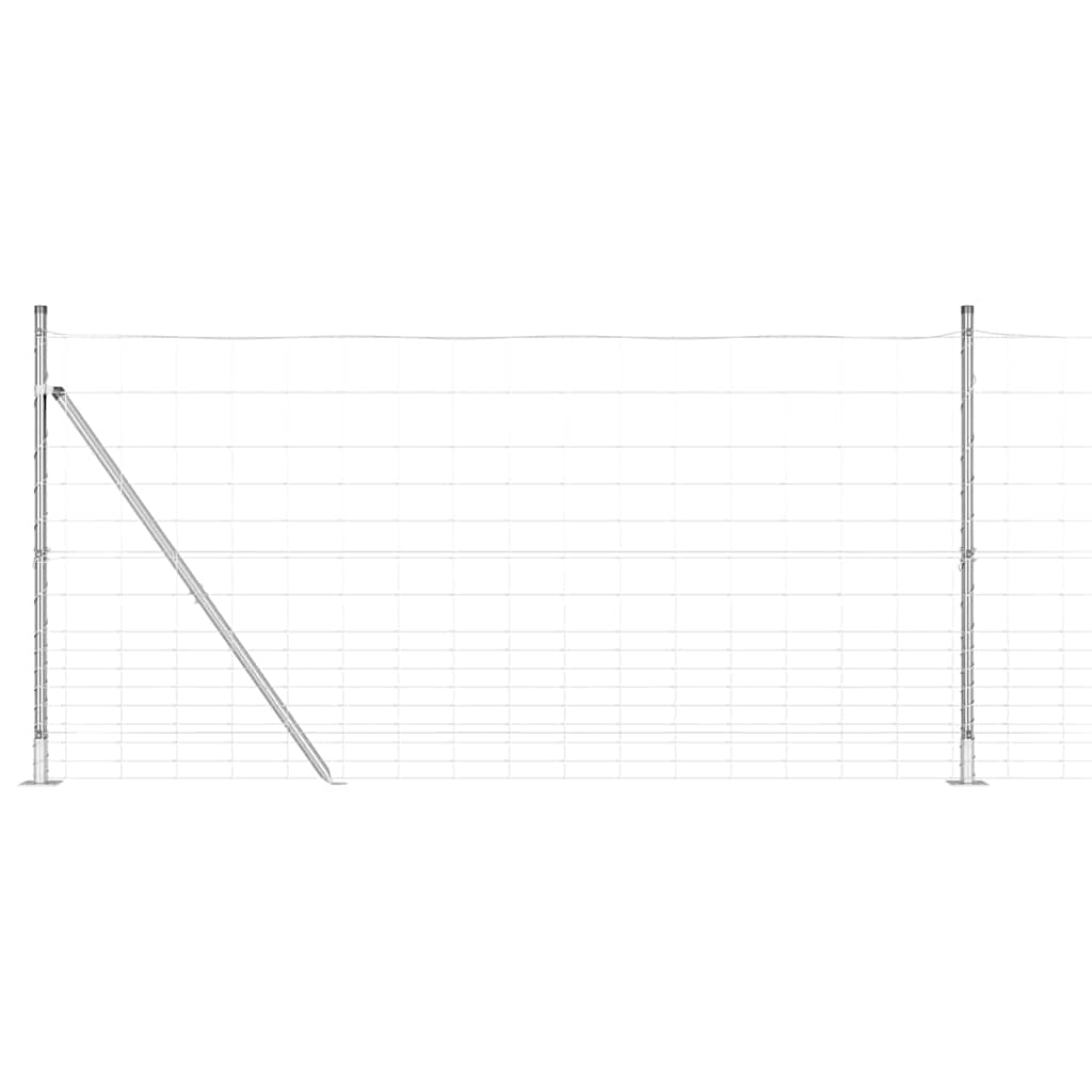 Geschweißter Drahtzaun mit Betonfundament 25 x 1,2 m Silber