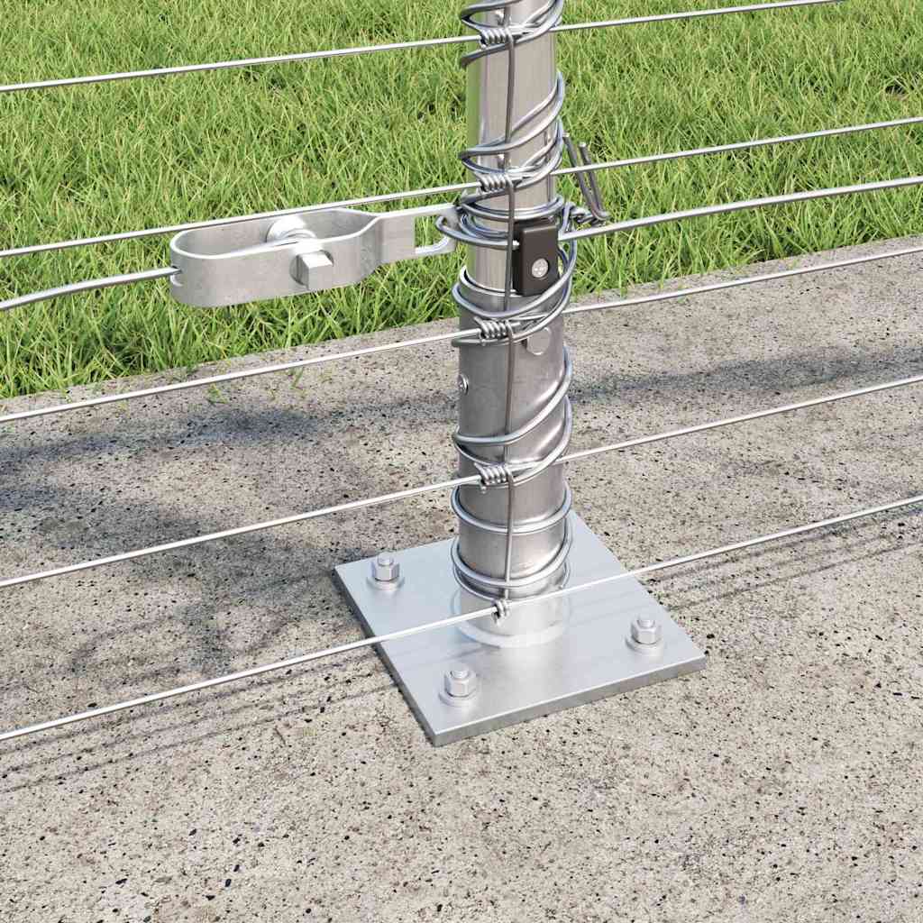 Geschweißter Drahtzaun mit Betonfundament 25 x 1,2 m Silber
