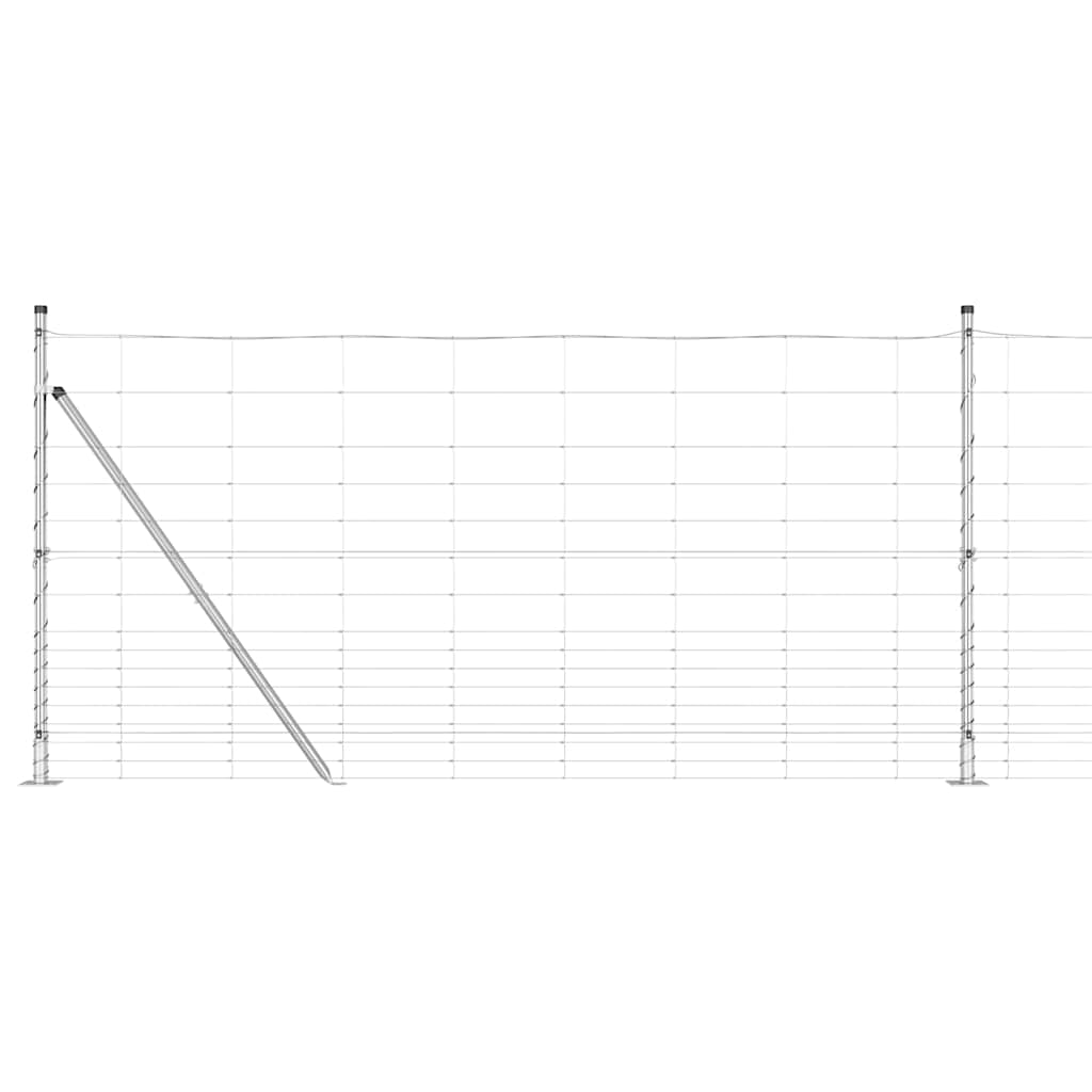 Geschweißter Drahtzaun mit Betonfundament 25 x 1,2 m Silber