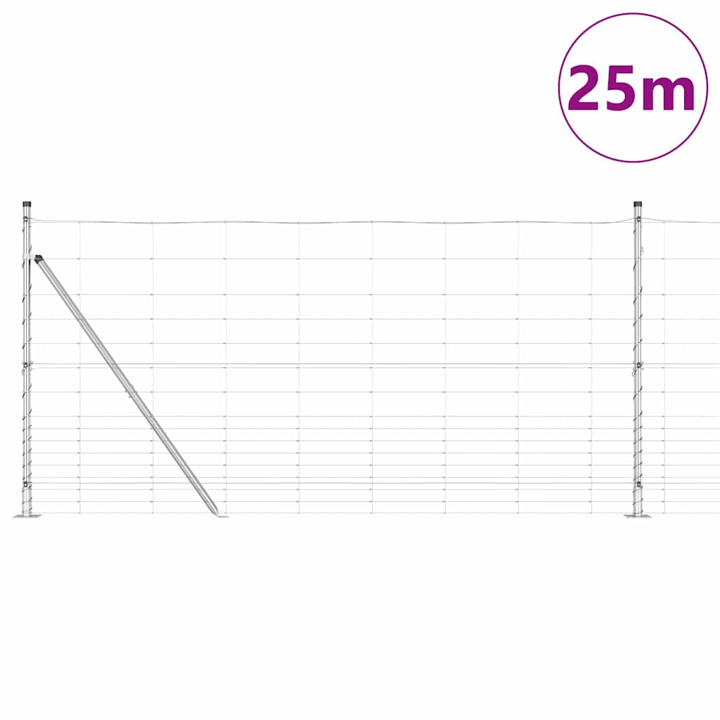 Geschweißter Drahtzaun mit Betonfundament 25 x 1,2 m Silber