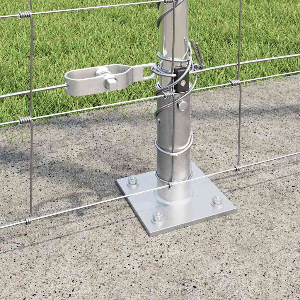 Geschweißter Drahtzaun mit Betonfundament 25 x 1,5 m Silber