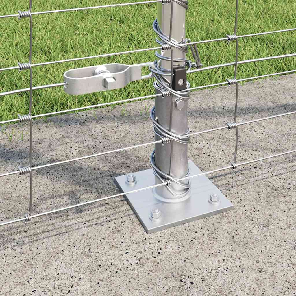 Geschweißter Drahtzaun mit Betonfundament 25 x 1,5 m Silber