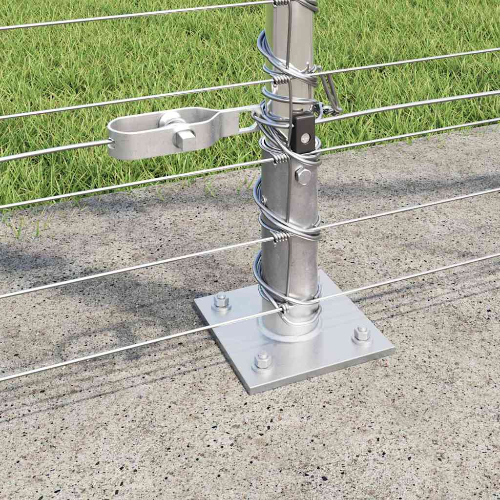 Geschweißter Drahtzaun mit Betonfundament 25 x 1,5 m Silber