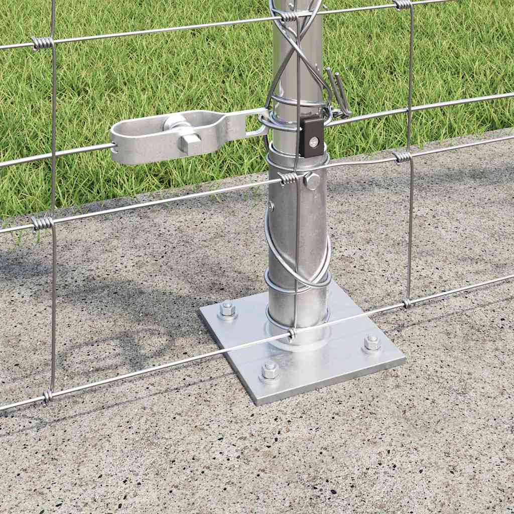 Geschweißter Drahtzaun mit Betonfundament 25 x 1,6 m Silber