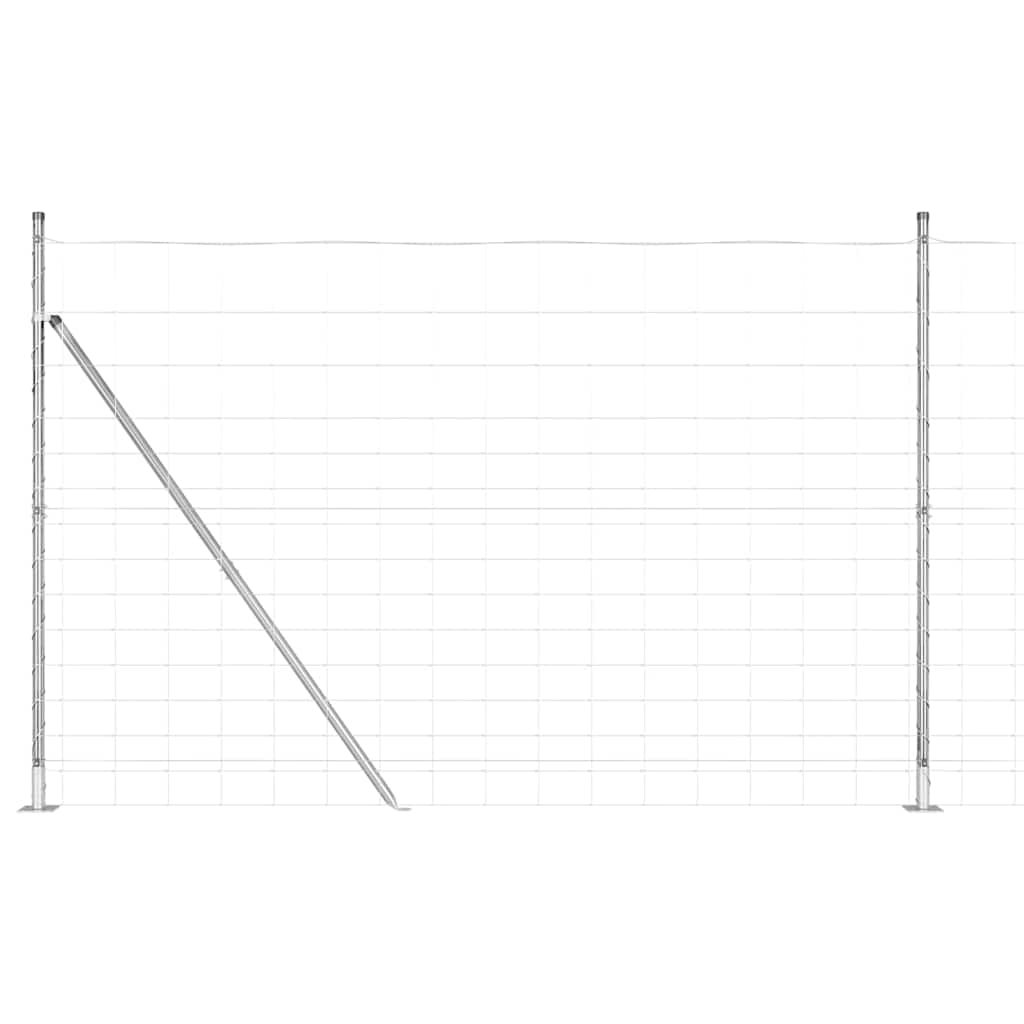 Geschweißter Drahtzaun mit Betonfundament 25 x 1,6 m Silber