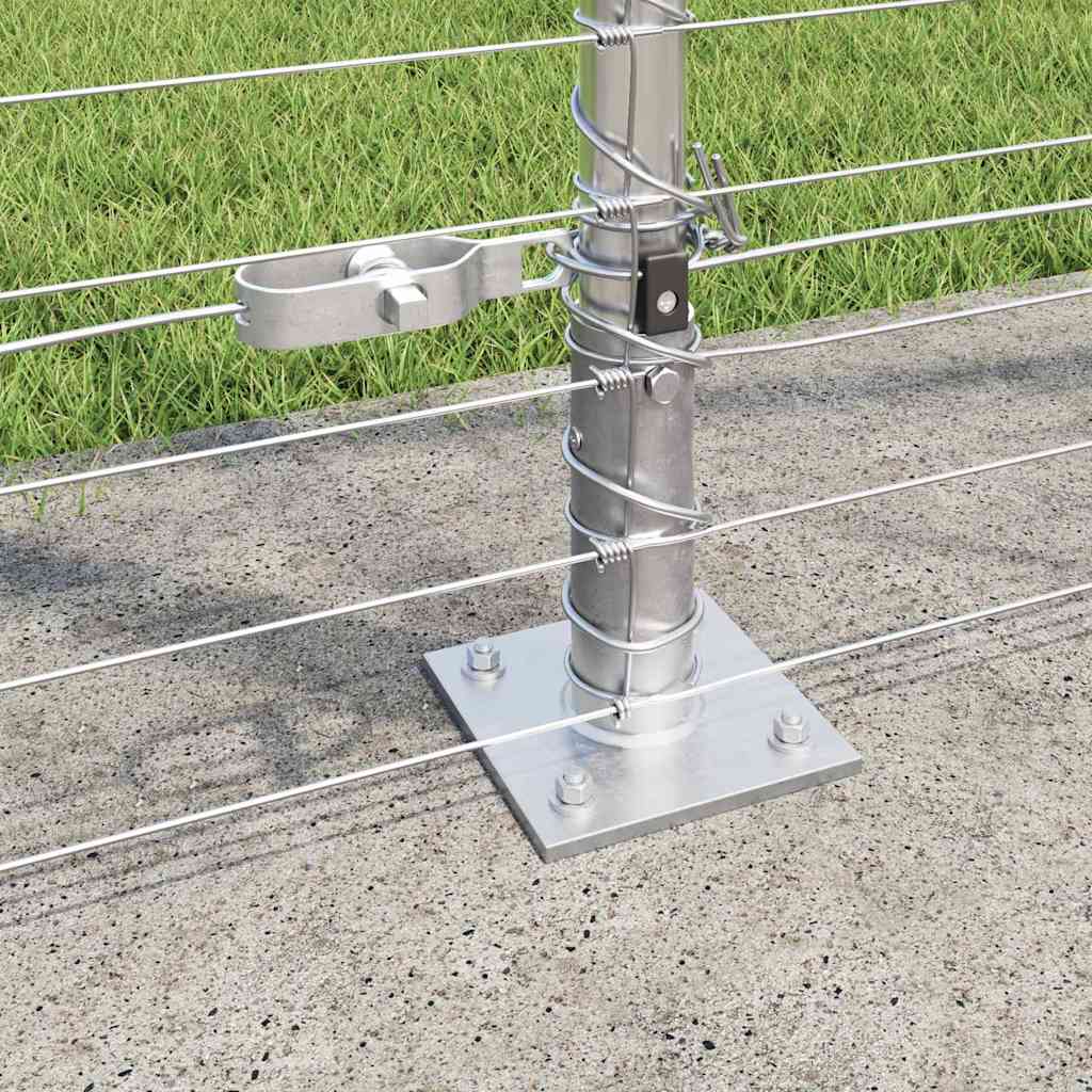 Geschweißter Drahtzaun mit Betonfundament 25 x 1,6 m Silber