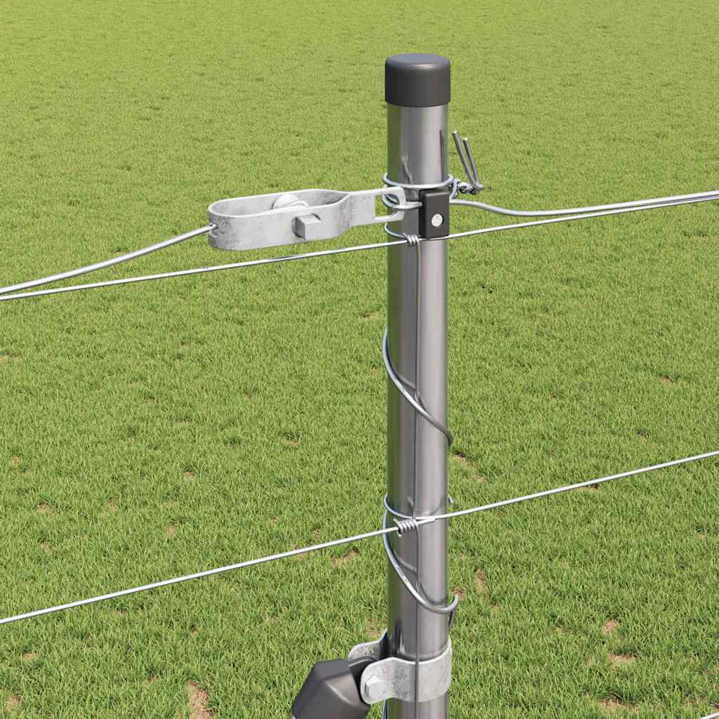 Geschweißter Drahtzaun mit Betonfundament 25 x 1,6 m Silber