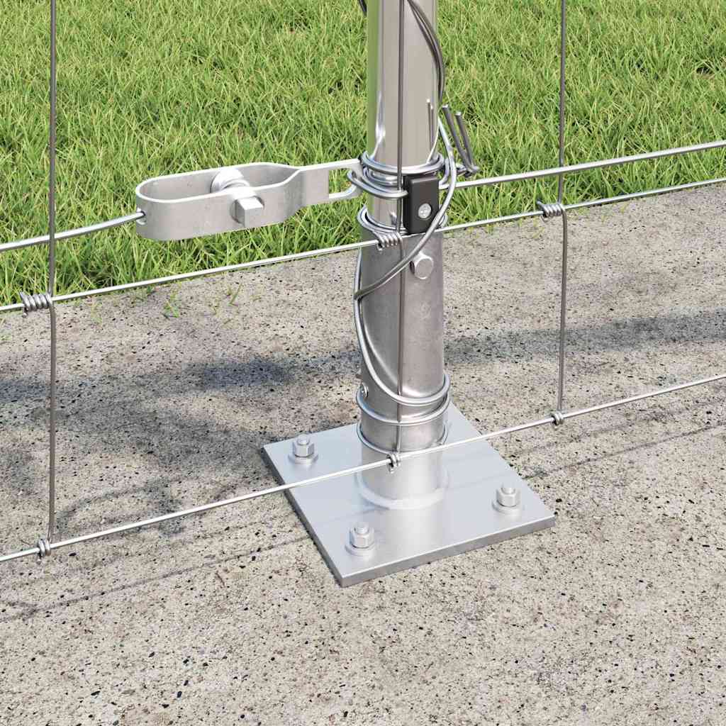 Geschweißter Drahtzaun mit Betonfundament 50 x 0,8 m Silber
