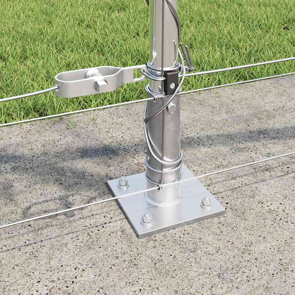 Geschweißter Drahtzaun mit Betonfundament 50 x 0,8 m Silber