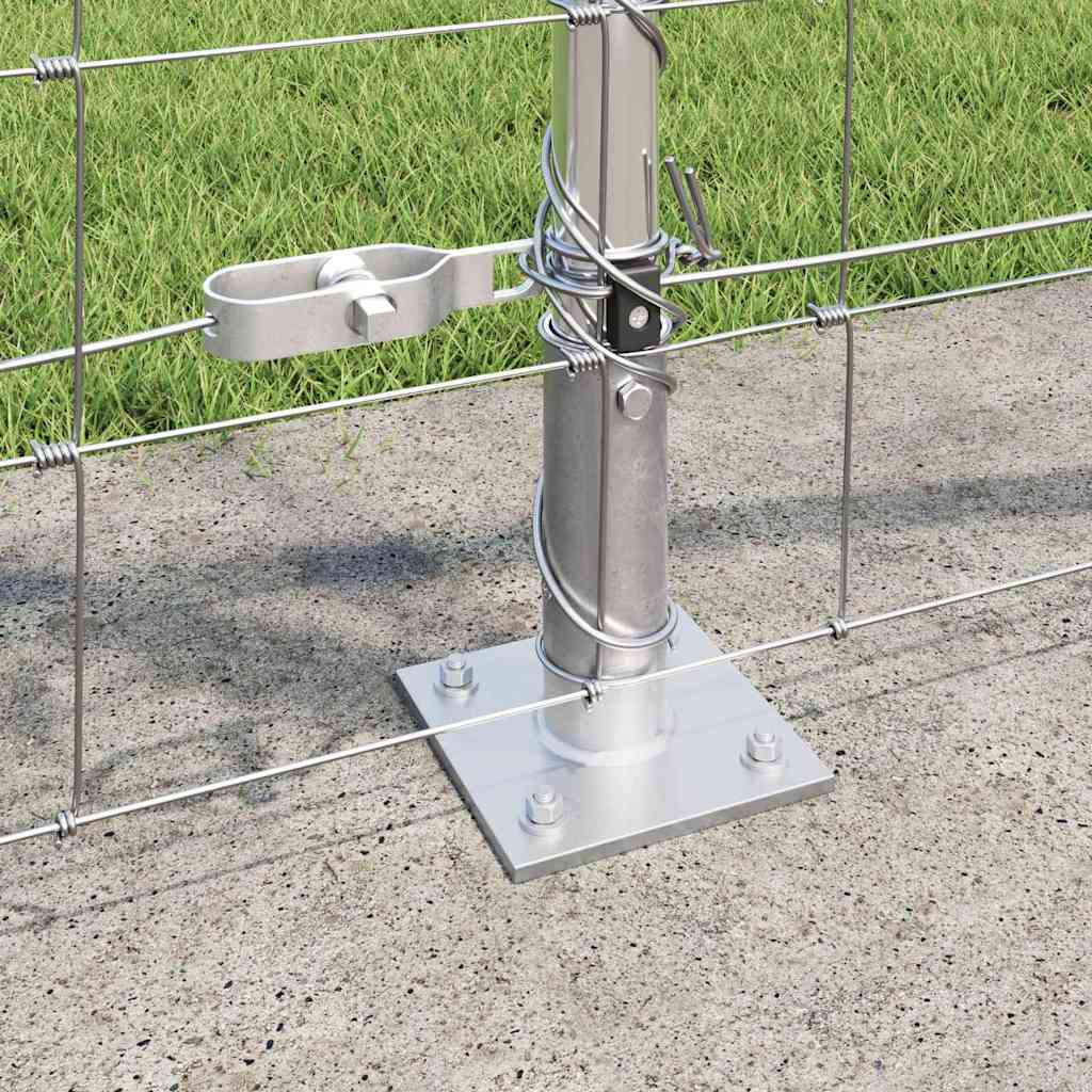 Geschweißter Drahtzaun mit Betonfundament 50 x 0,8 m Silber