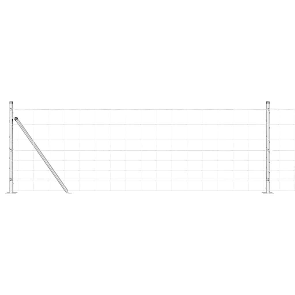 Geschweißter Drahtzaun mit Betonfundament 50 x 0,8 m Silber