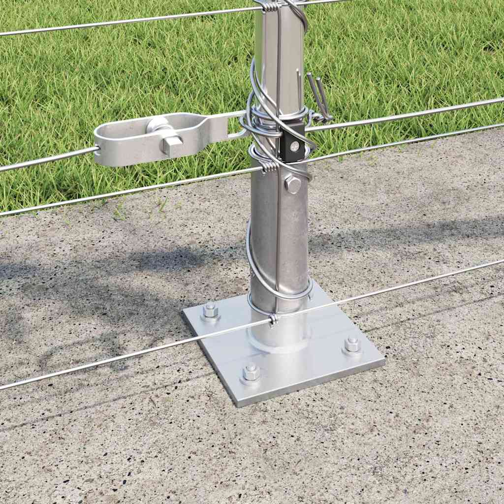 Geschweißter Drahtzaun mit Betonfundament 50 x 0,8 m Silber
