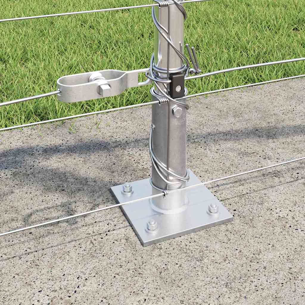 Geschweißter Drahtzaun mit Betonfundament 50 x 1 m Silber Netz