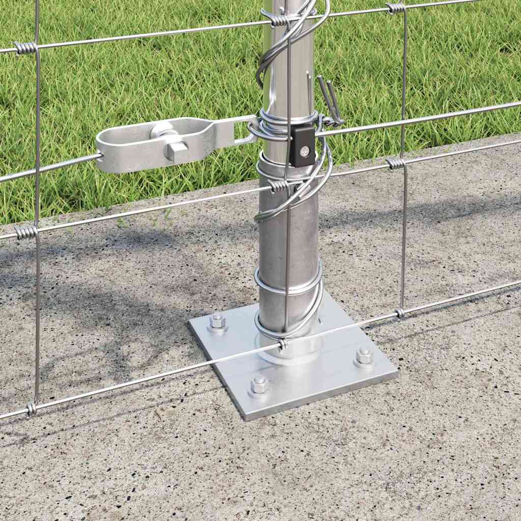 Geschweißter Drahtzaun mit Betonfundament 50 x 1,2 m Silber