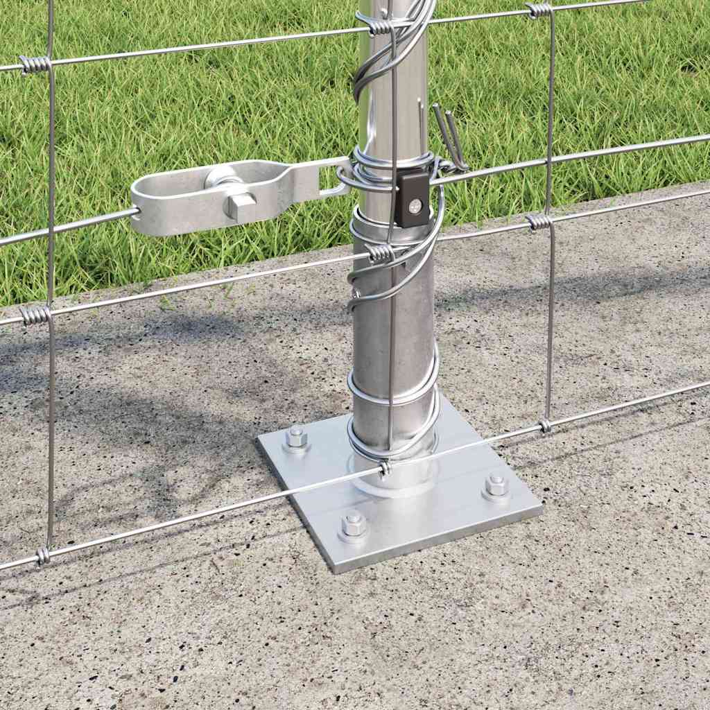 Geschweißter Drahtzaun mit Betonfundament 50 x 1,2 m Silber