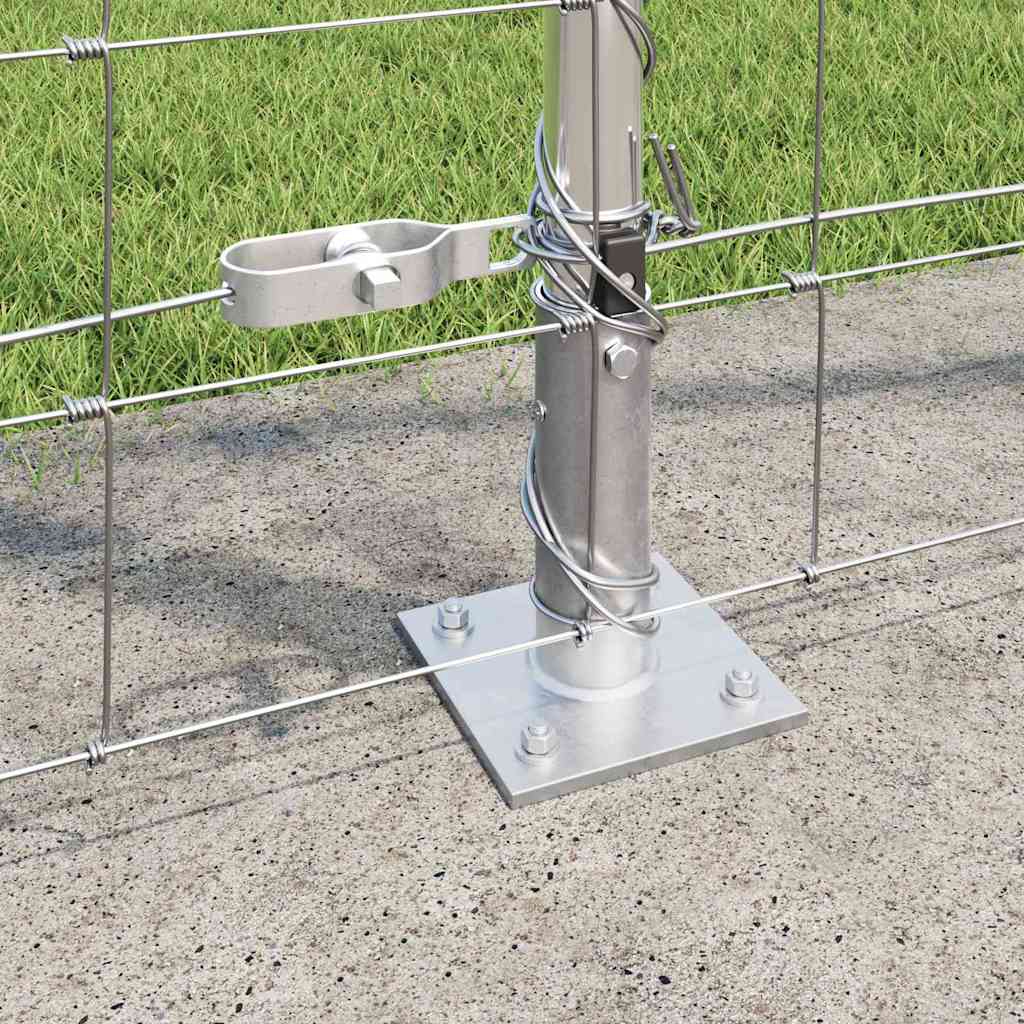 Geschweißter Drahtzaun mit Betonfundament 50 x 1,4 m Silber