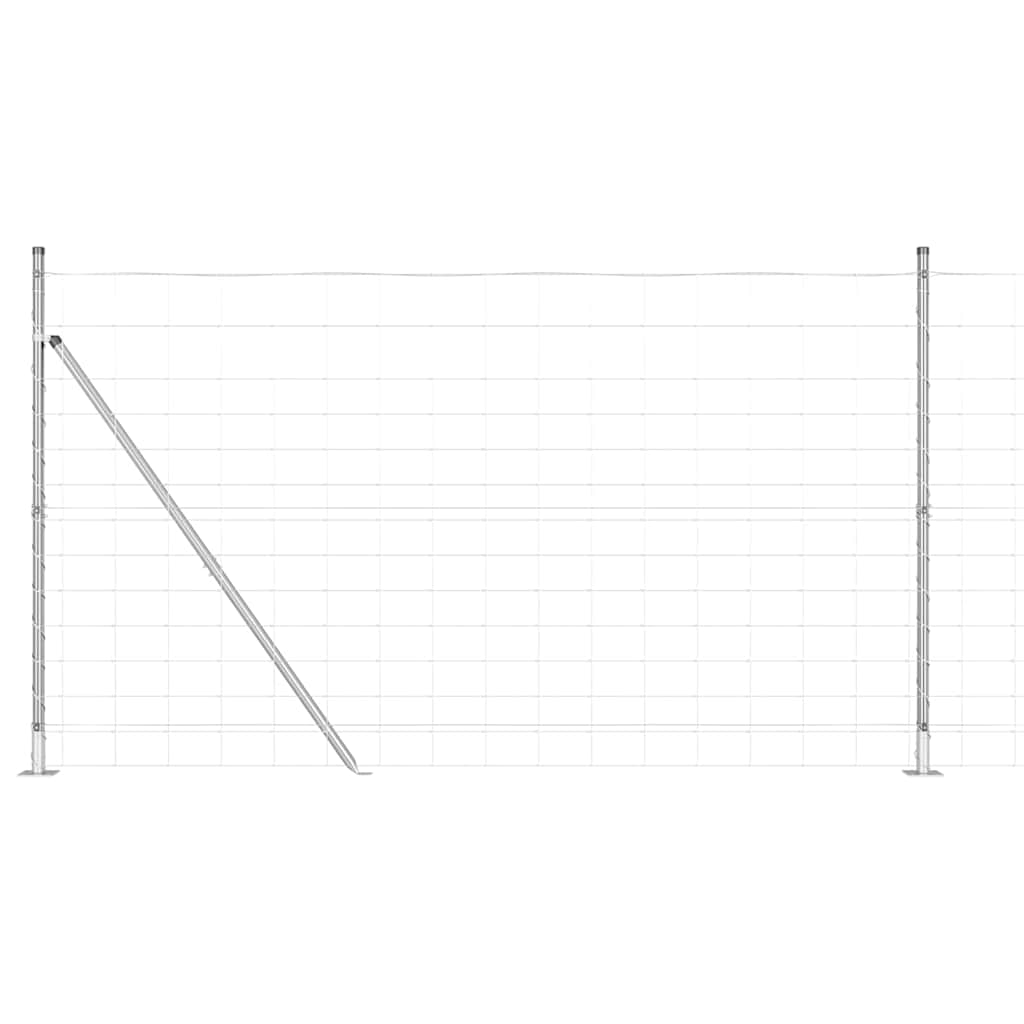 Geschweißter Drahtzaun mit Betonfundament 50 x 1,4 m Silber