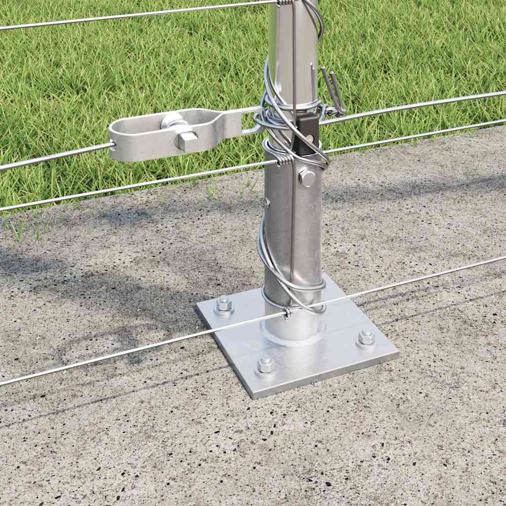 Geschweißter Drahtzaun mit Betonfundament 50 x 1,4 m Silber