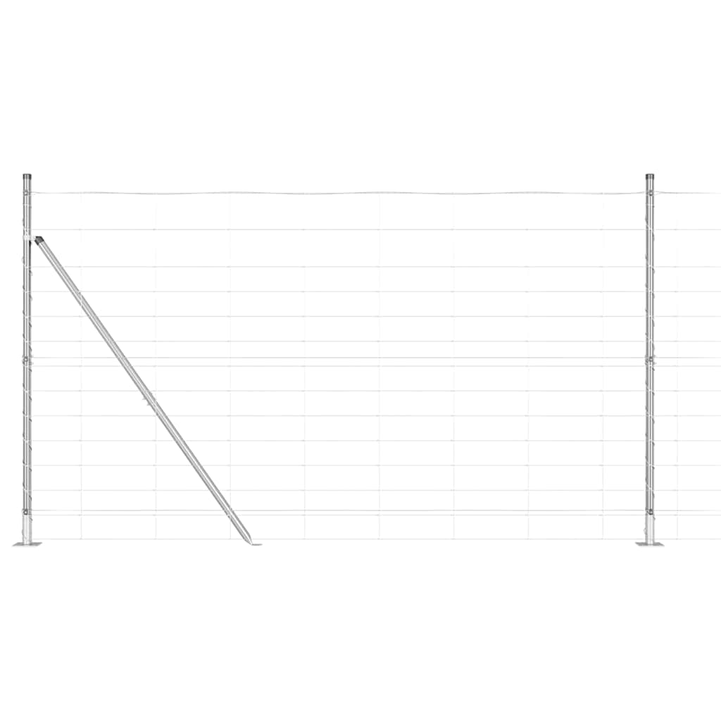 Geschweißter Drahtzaun mit Betonfundament 50 x 1,4 m Silber
