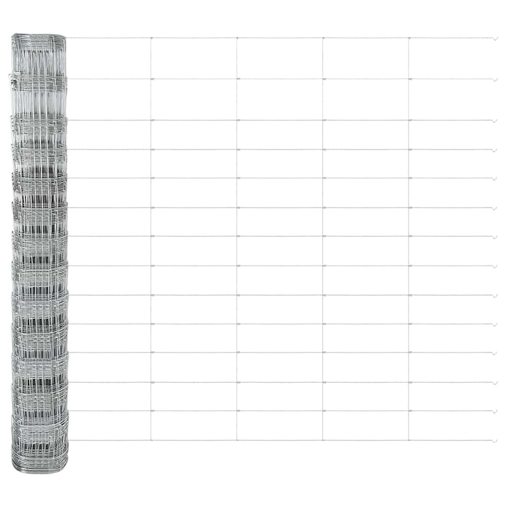 Geschweißter Drahtzaun mit Betonfundament 50 x 1,4 m Silber