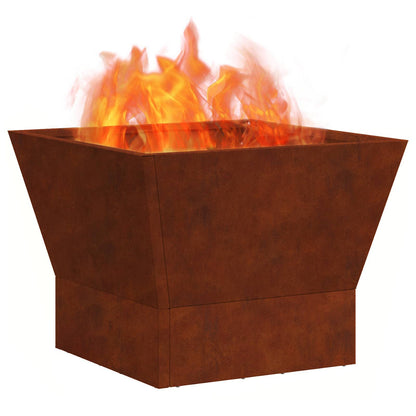 Feuerstelle Rostoptik 40 x 40 x 35 cm Wetterfeststahl