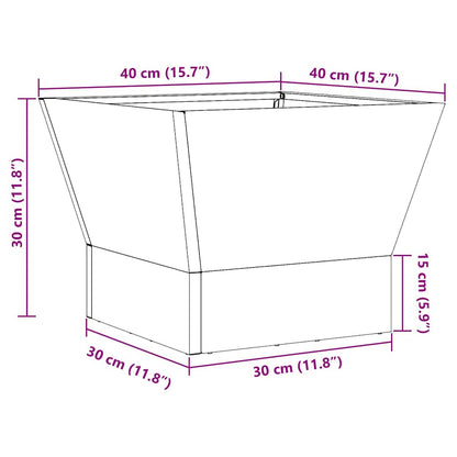 Feuerstelle Rostoptik 40 x 40 x 35 cm Wetterfeststahl