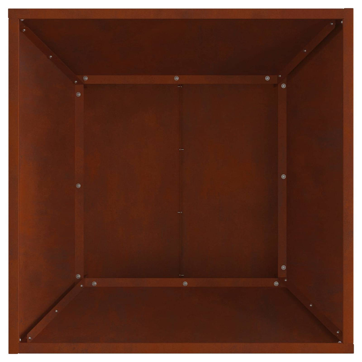 Feuerstelle Rostoptik 60 x 60 x 35 cm Wetterfeststahl