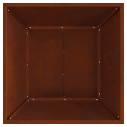 Feuerstelle Rostoptik 60 x 60 x 35 cm Wetterfeststahl