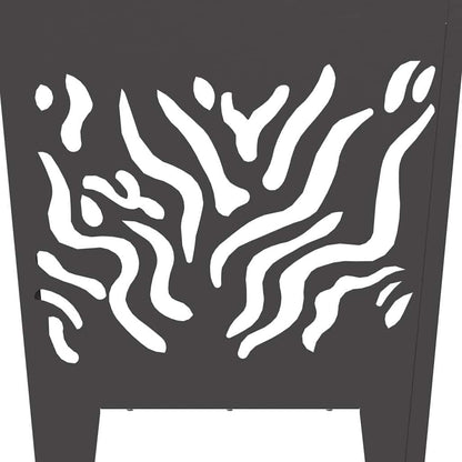 Feuerstelle Schwarz 40 x 40 x 40 cm Wetterfeststahl