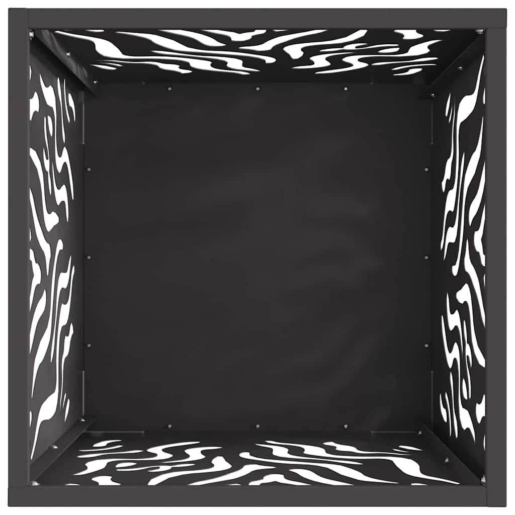 Feuerstelle Schwarz 40 x 40 x 40 cm Wetterfeststahl