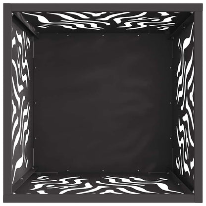 Feuerstelle Schwarz 40 x 40 x 40 cm Wetterfeststahl
