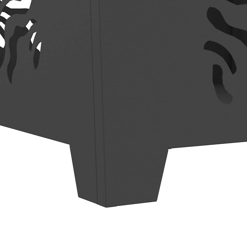 Feuerstelle Schwarz 60 x 60 x 40 cm Wetterfeststahl