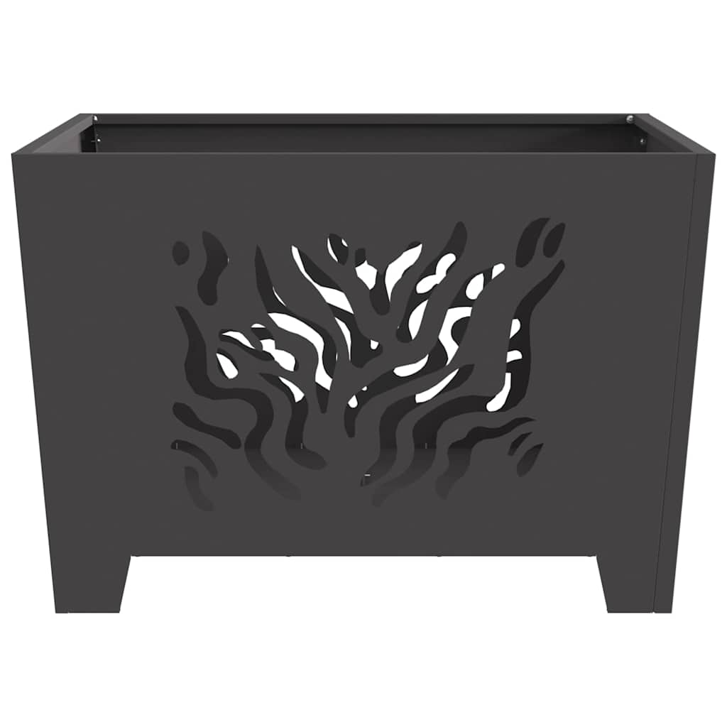 Feuerstelle Schwarz 60 x 60 x 40 cm Wetterfeststahl