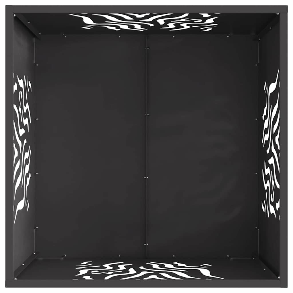 Feuerstelle Schwarz 60 x 60 x 40 cm Wetterfeststahl