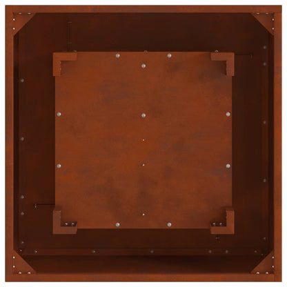 Feuerstelle Rostig 60 x 60 x 30 cm Wetterfeststahl