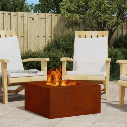 Feuerstelle Rostig 60 x 60 x 30 cm Wetterfeststahl