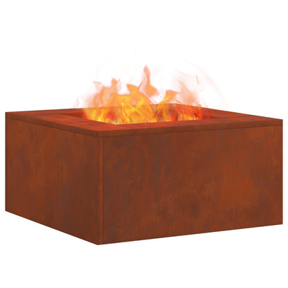 Feuerstelle Rostig 60 x 60 x 30 cm Wetterfeststahl