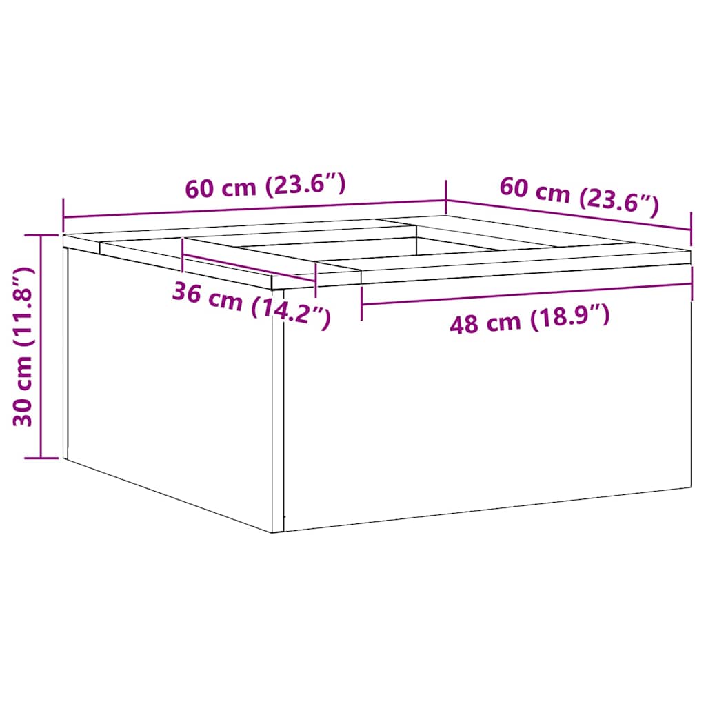 Feuerstelle Rostig 60 x 60 x 30 cm Wetterfeststahl