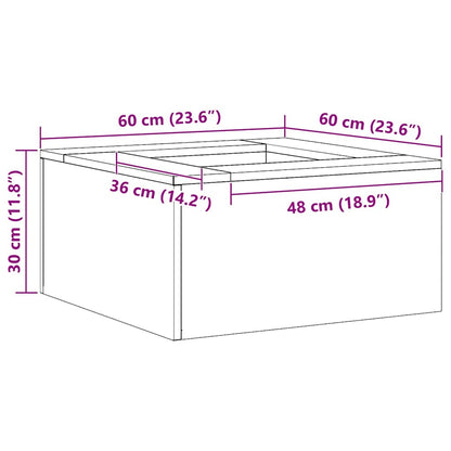 Feuerstelle Rostig 60 x 60 x 30 cm Wetterfeststahl