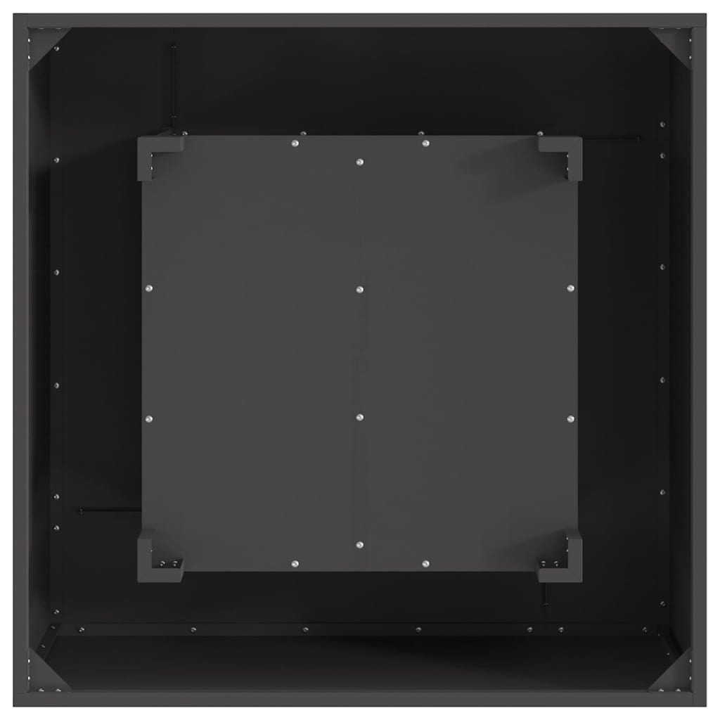 Feuerstelle Schwarz 80 x 80 x 40 cm Wetterfeststahl