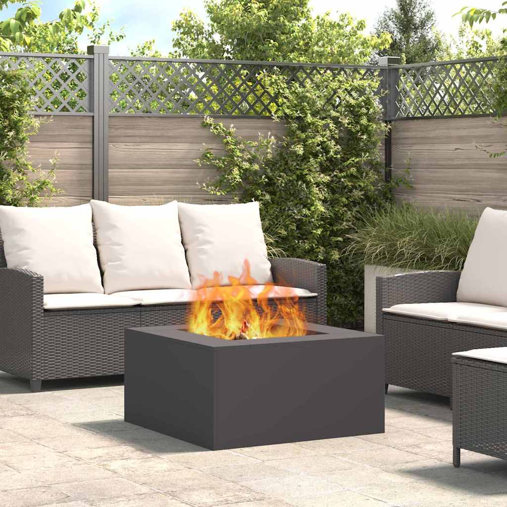 Feuerstelle Schwarz 80 x 80 x 40 cm Wetterfeststahl