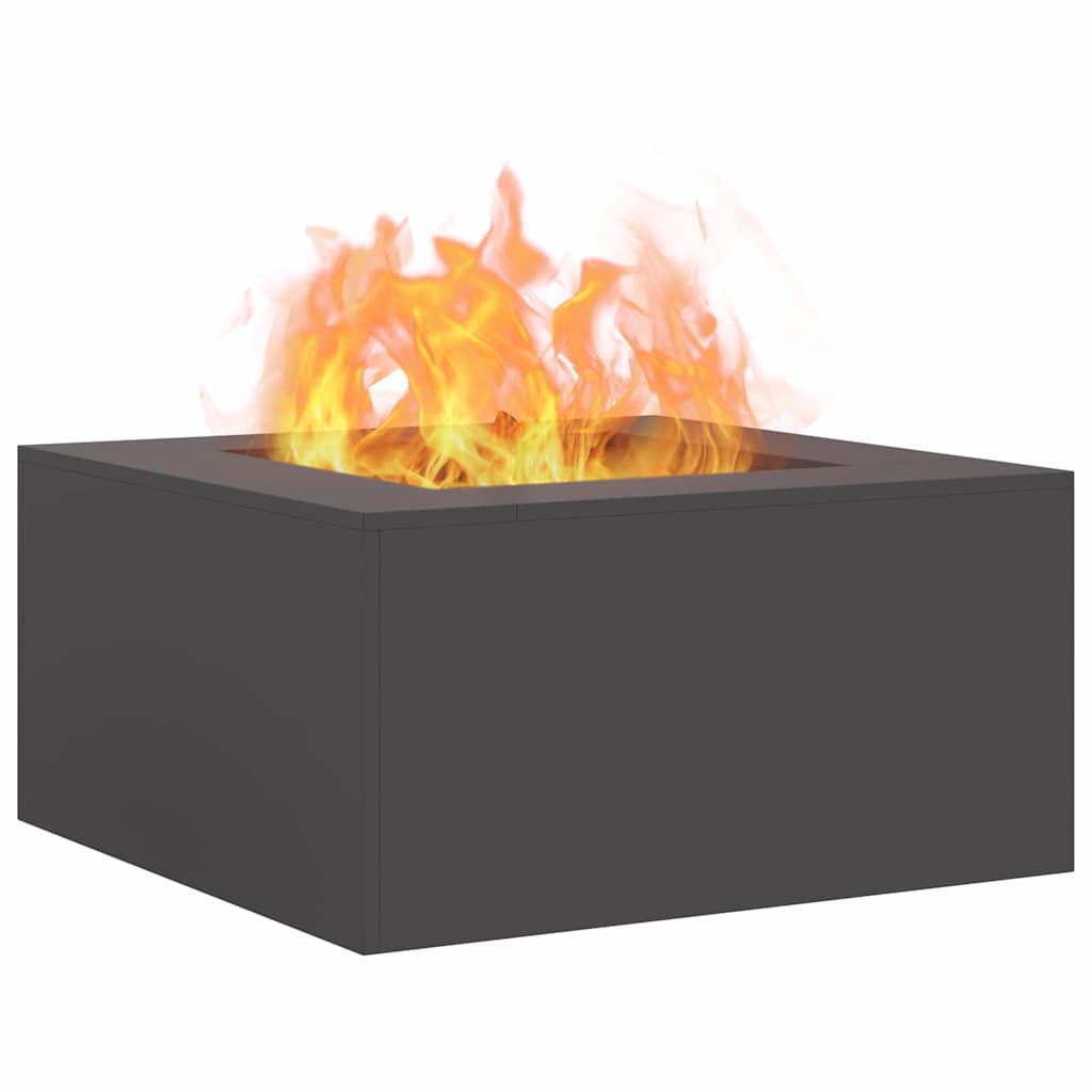Feuerstelle Schwarz 80 x 80 x 40 cm Wetterfeststahl