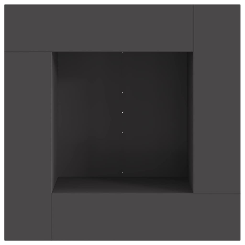 Feuerstelle Schwarz 80 x 80 x 40 cm Wetterfeststahl