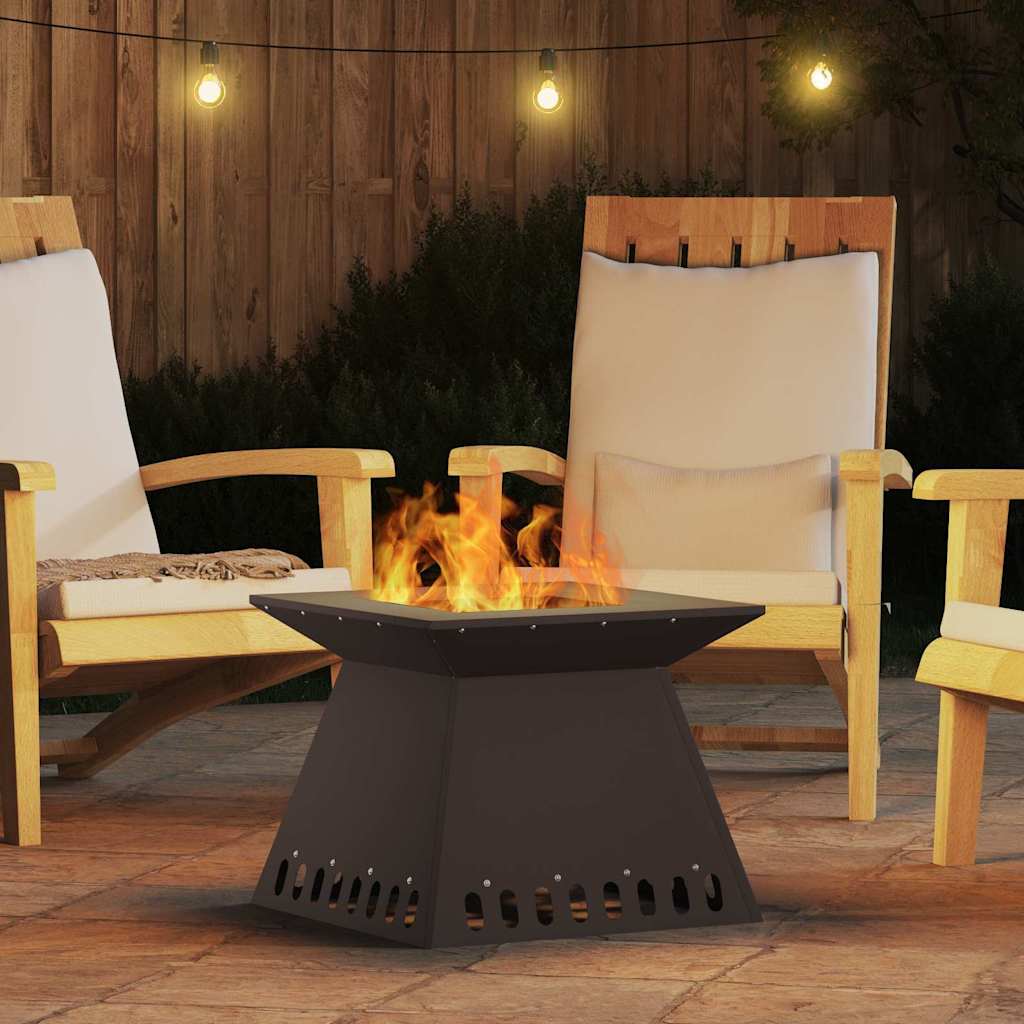 Feuerstelle Schwarz 48 x 48 x 40 cm Wetterfeststahl