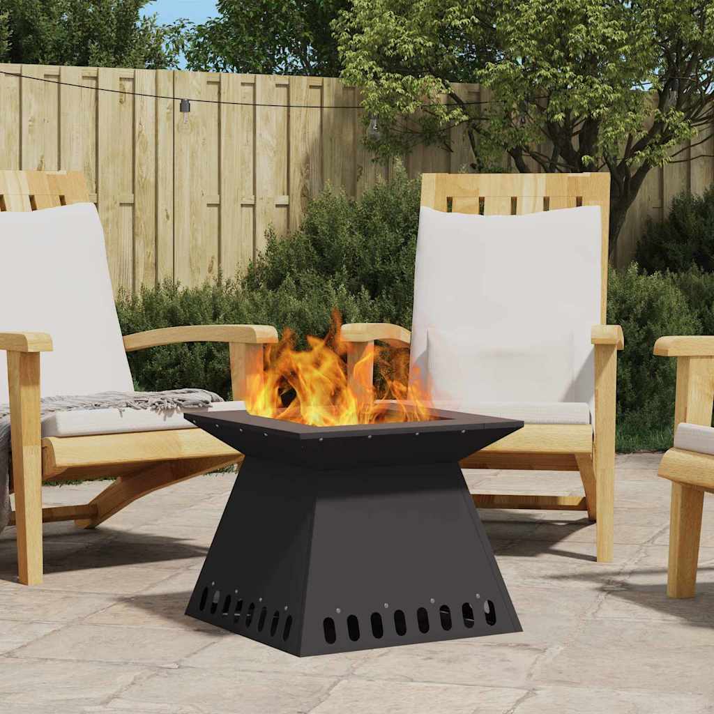 Feuerstelle Schwarz 48 x 48 x 40 cm Wetterfeststahl