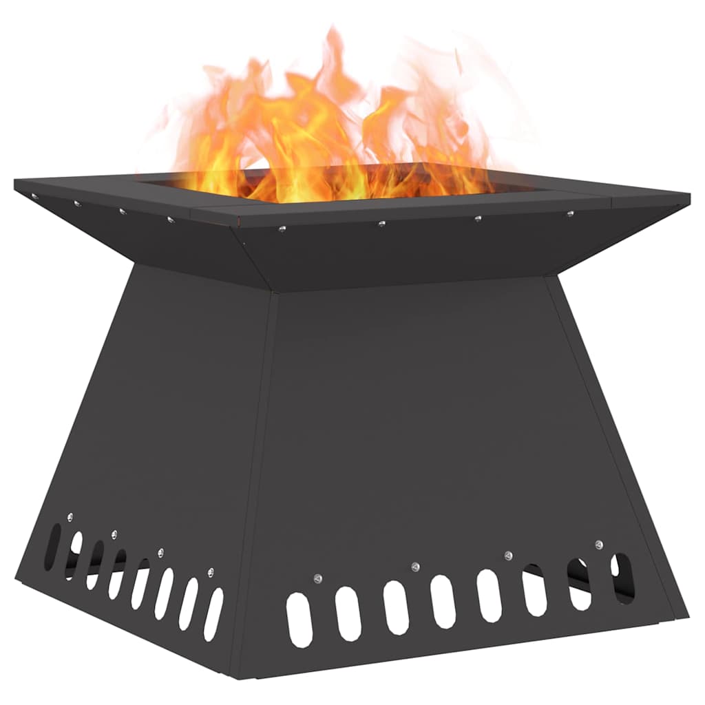 Feuerstelle Schwarz 48 x 48 x 40 cm Wetterfeststahl