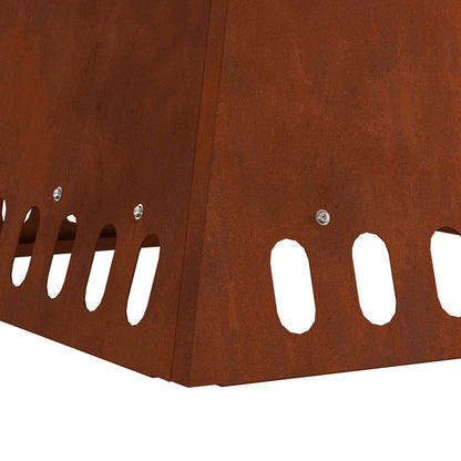 Feuerstelle Rostoptik 48 x 48 x 40 cm Wetterfeststahl